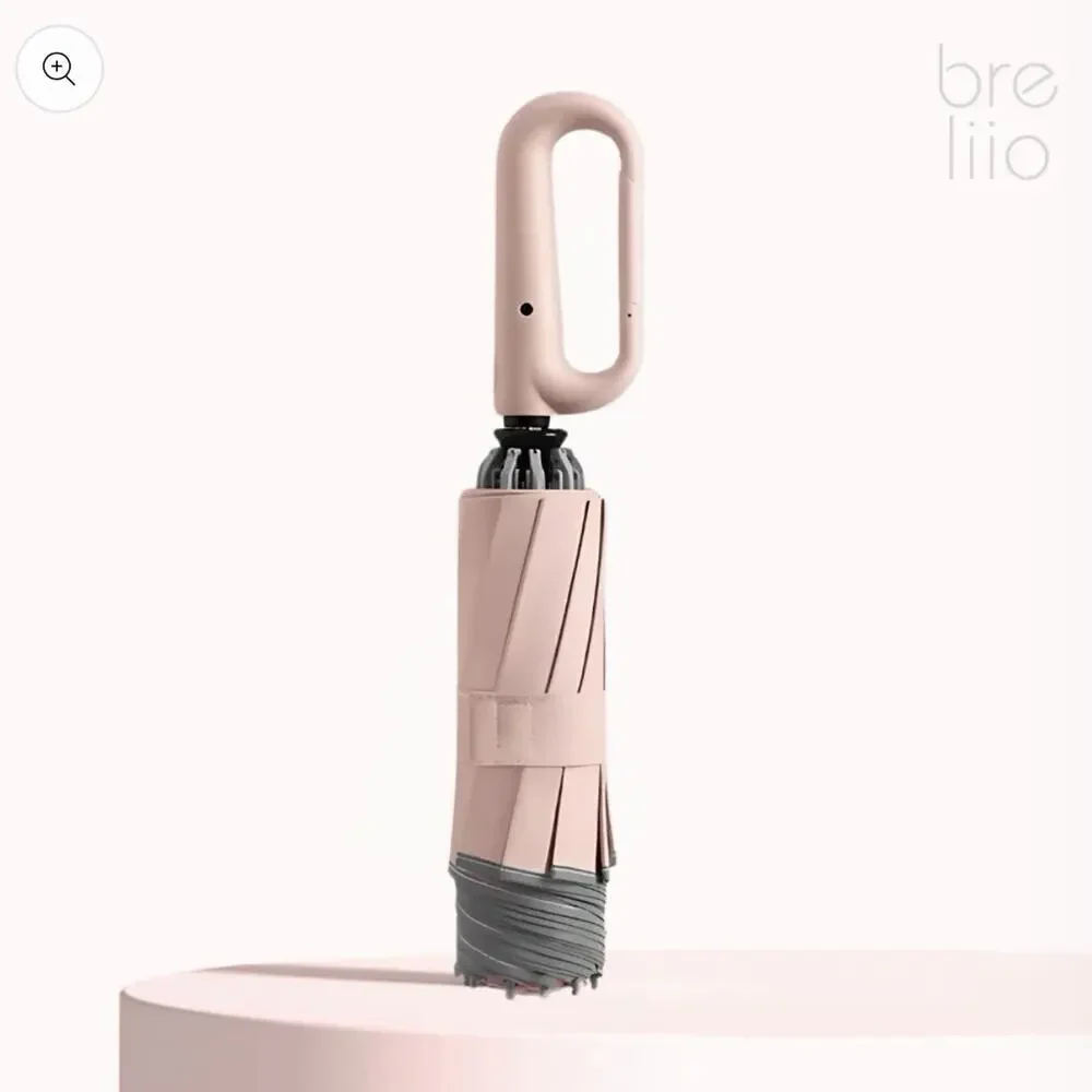 Brellio Reverse-Folding Compact Umbrella, Pink Solid, Women's